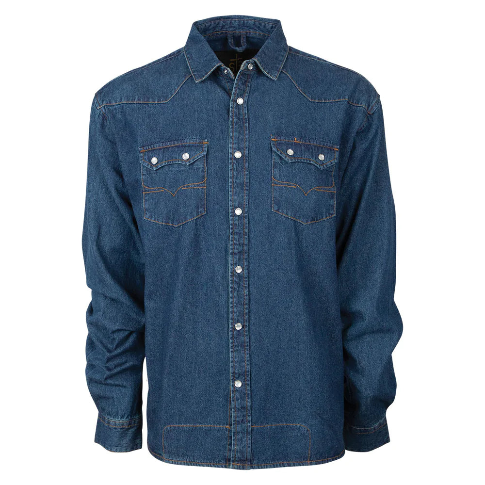 Buy Men Solid Blue Pointed Collar Denim Shirt Online – Double Two